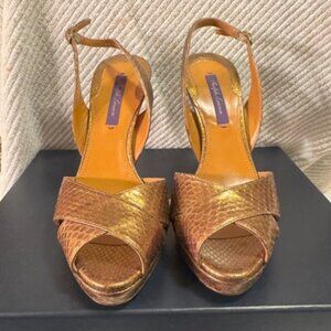 Ralph Lauren Purple Label Snakeskin Sandals